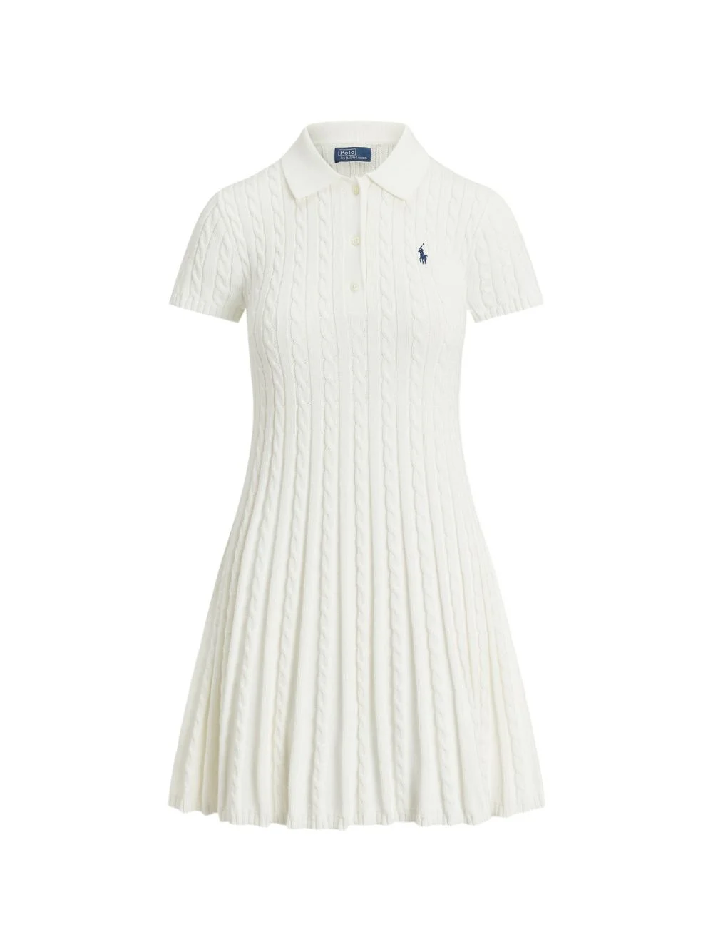 cable-knit polo dress - 1