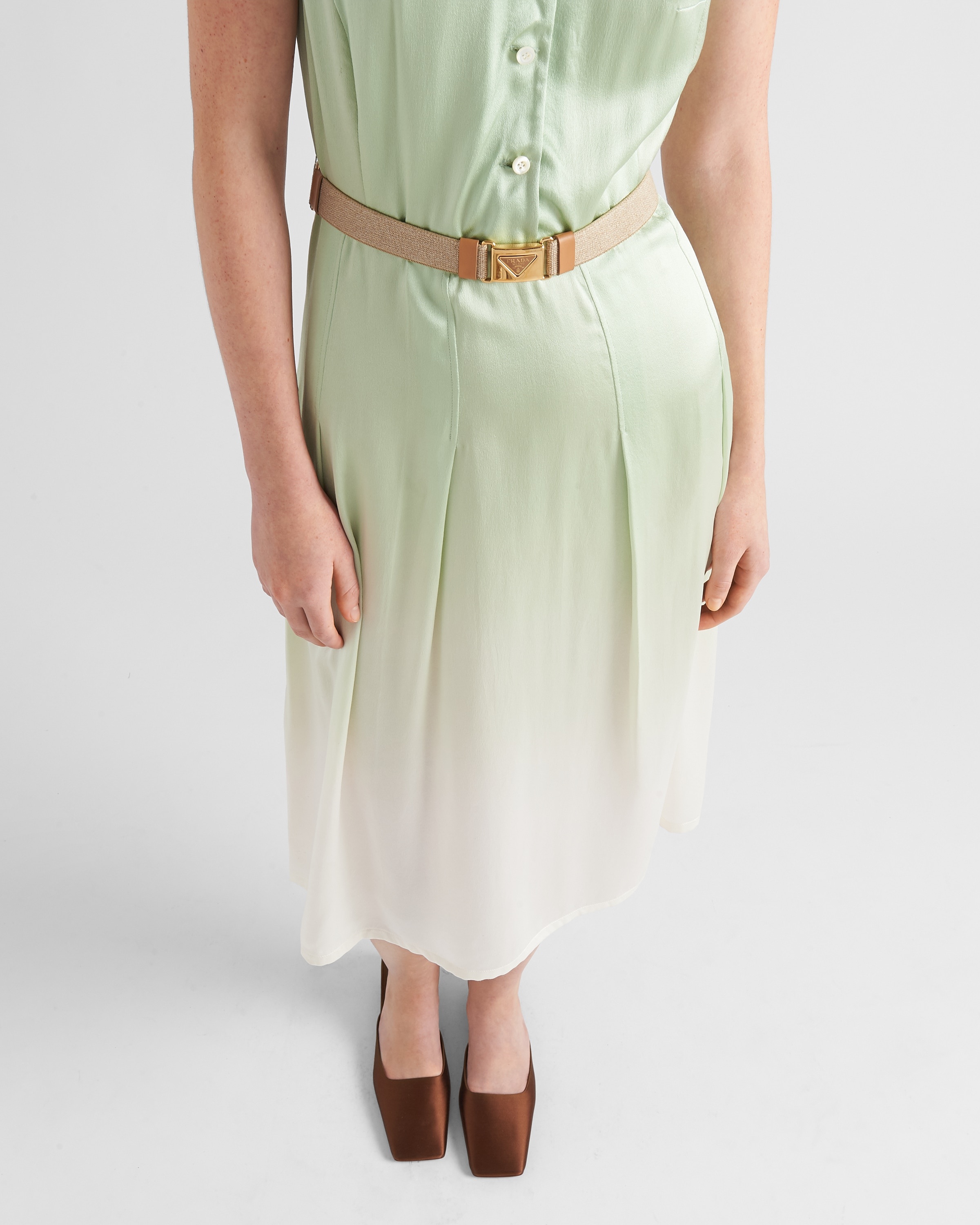 Printed satin crepe dress - 6