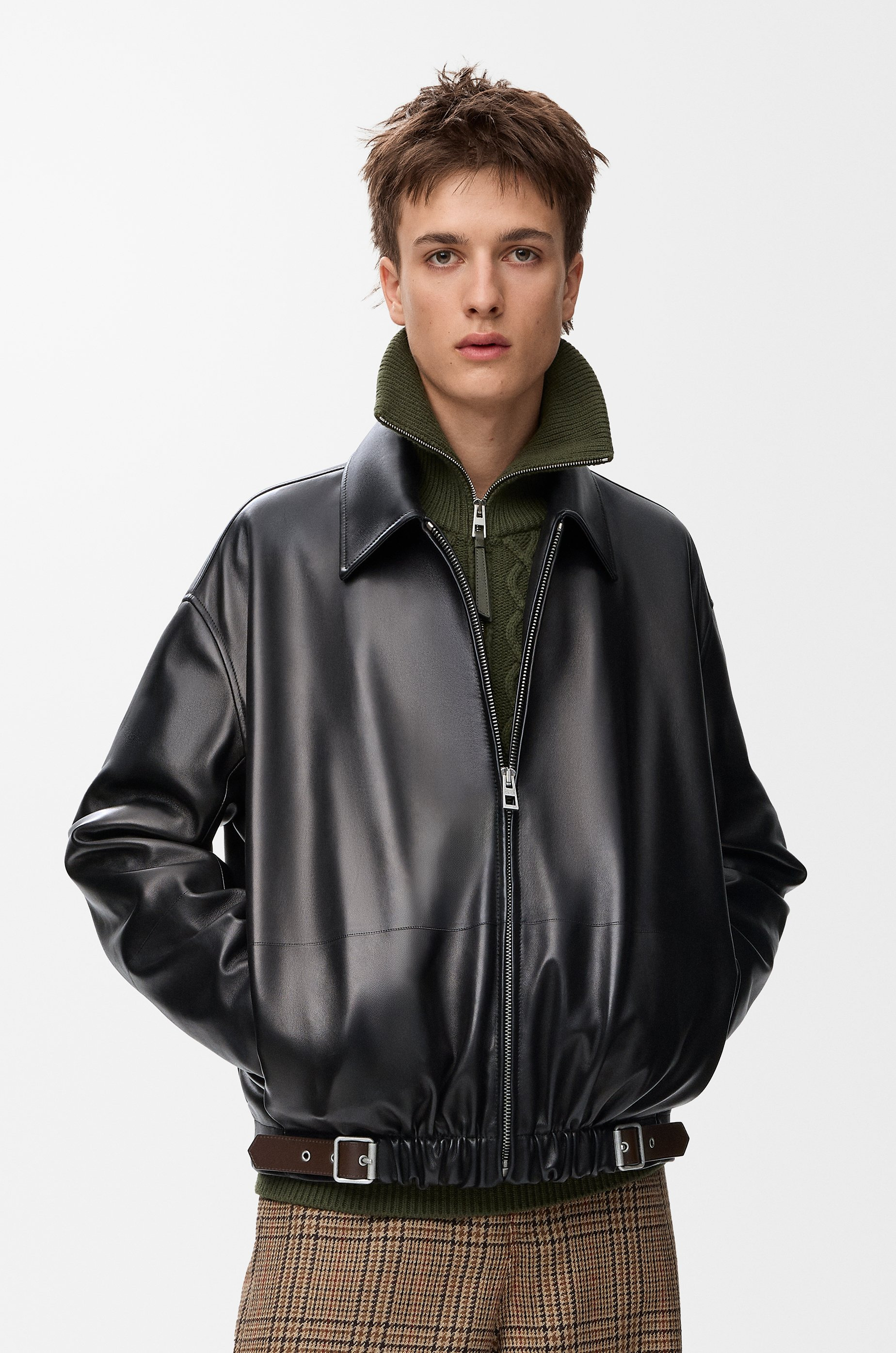 Belted jacket in nappa lambskin - 3