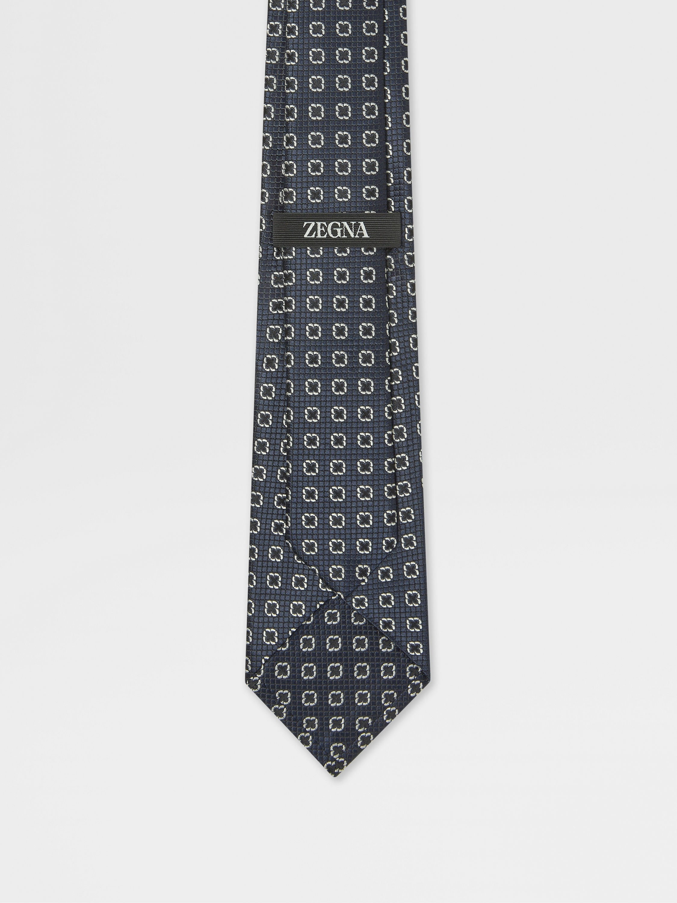 DARK BLUE SILK TIE - 3