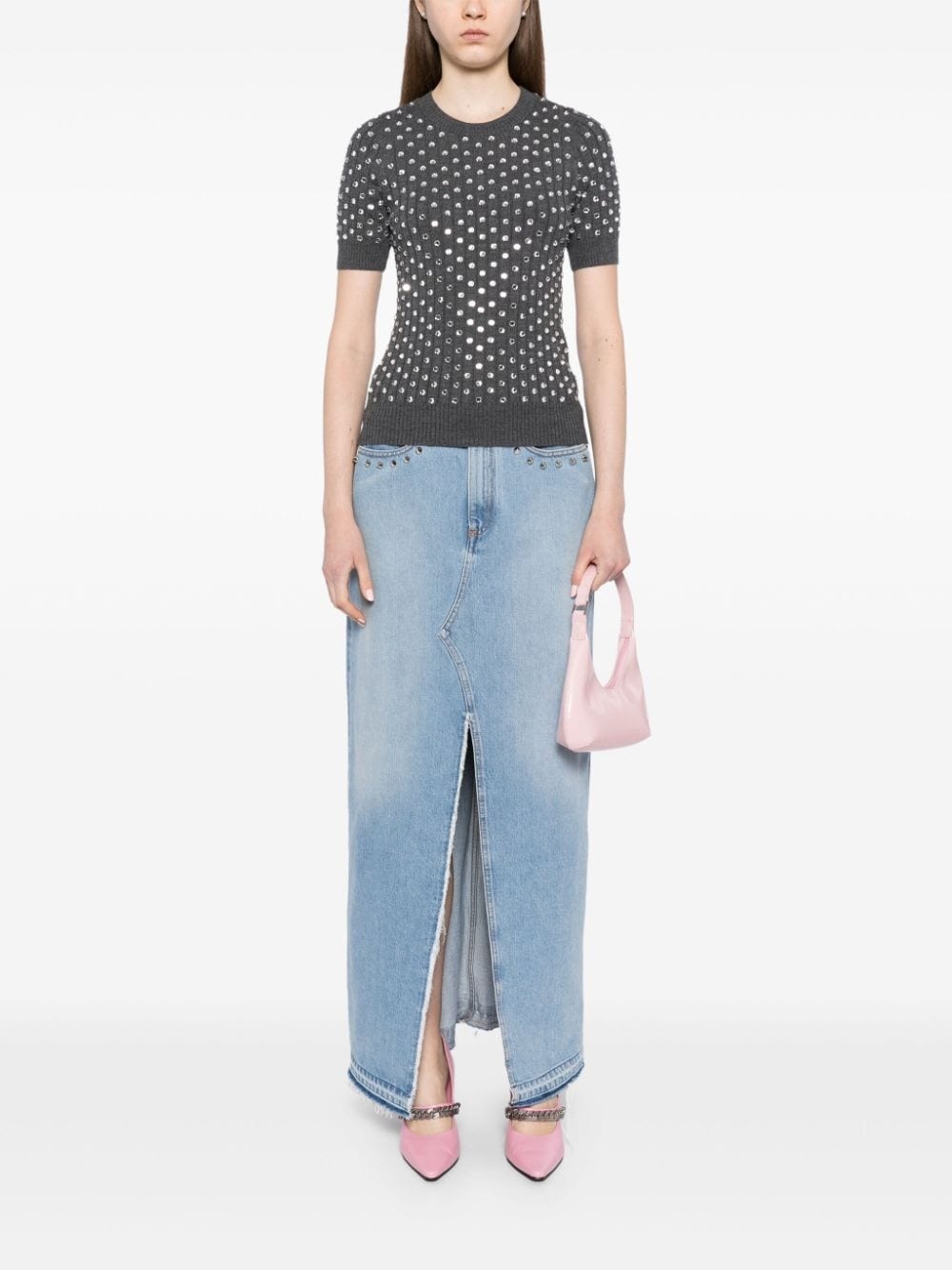 crystal-embellished wool sweater - 2