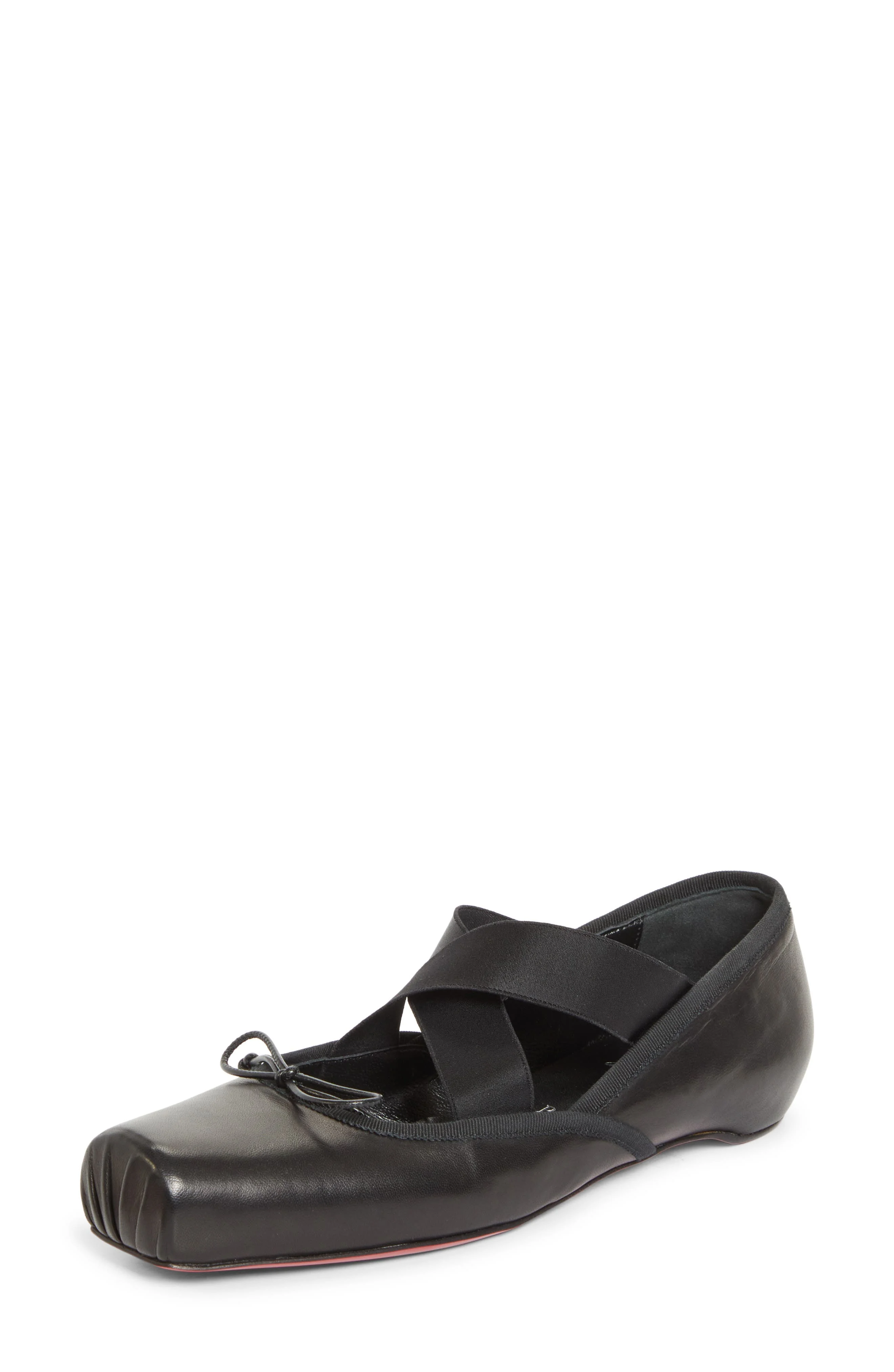 Christian Louboutin Cassiasticina Ballet Flat in Black/Black at Nordstrom - 1