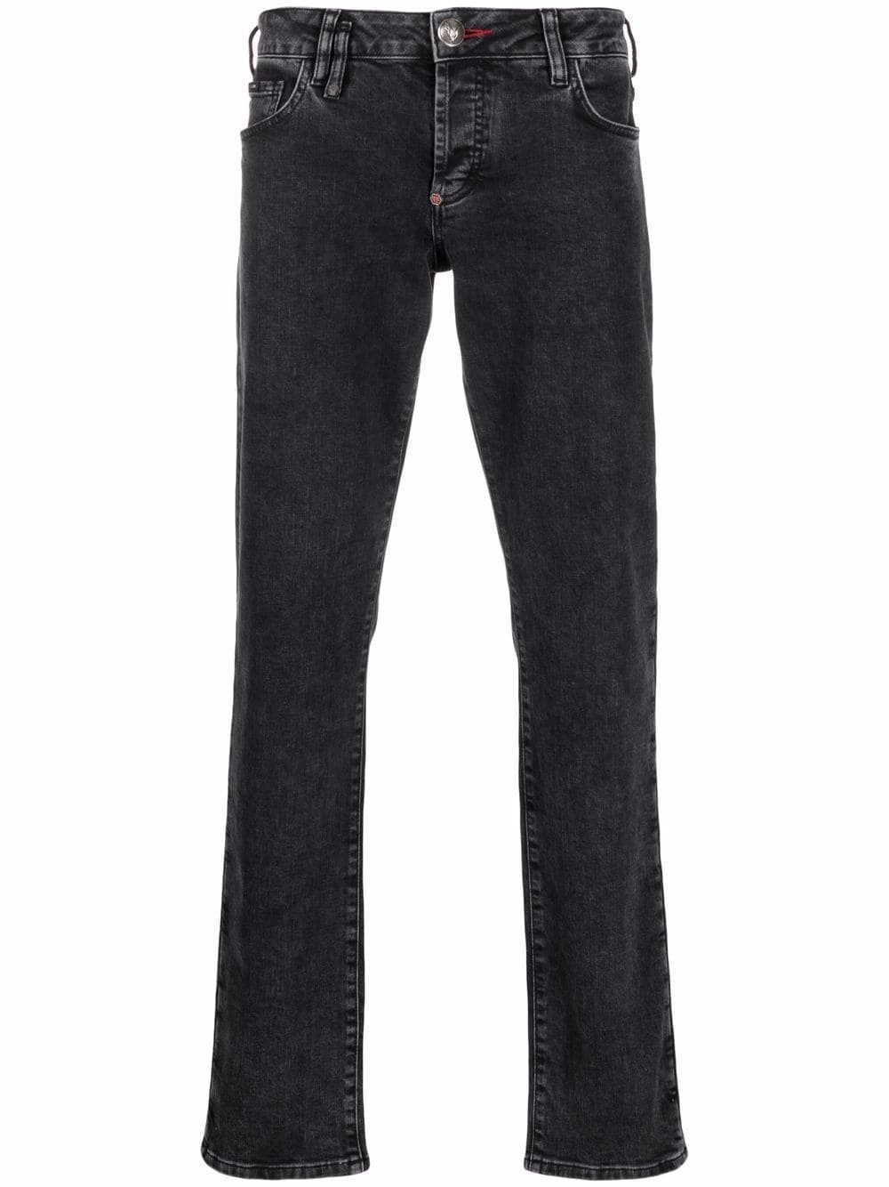 mid-rise straight-cut jeans - 1