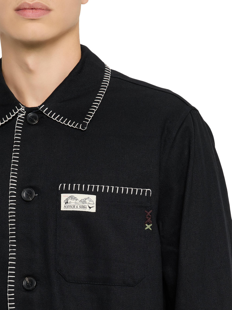 Men's Embroidered Workwear Jacket - Anthracite 5