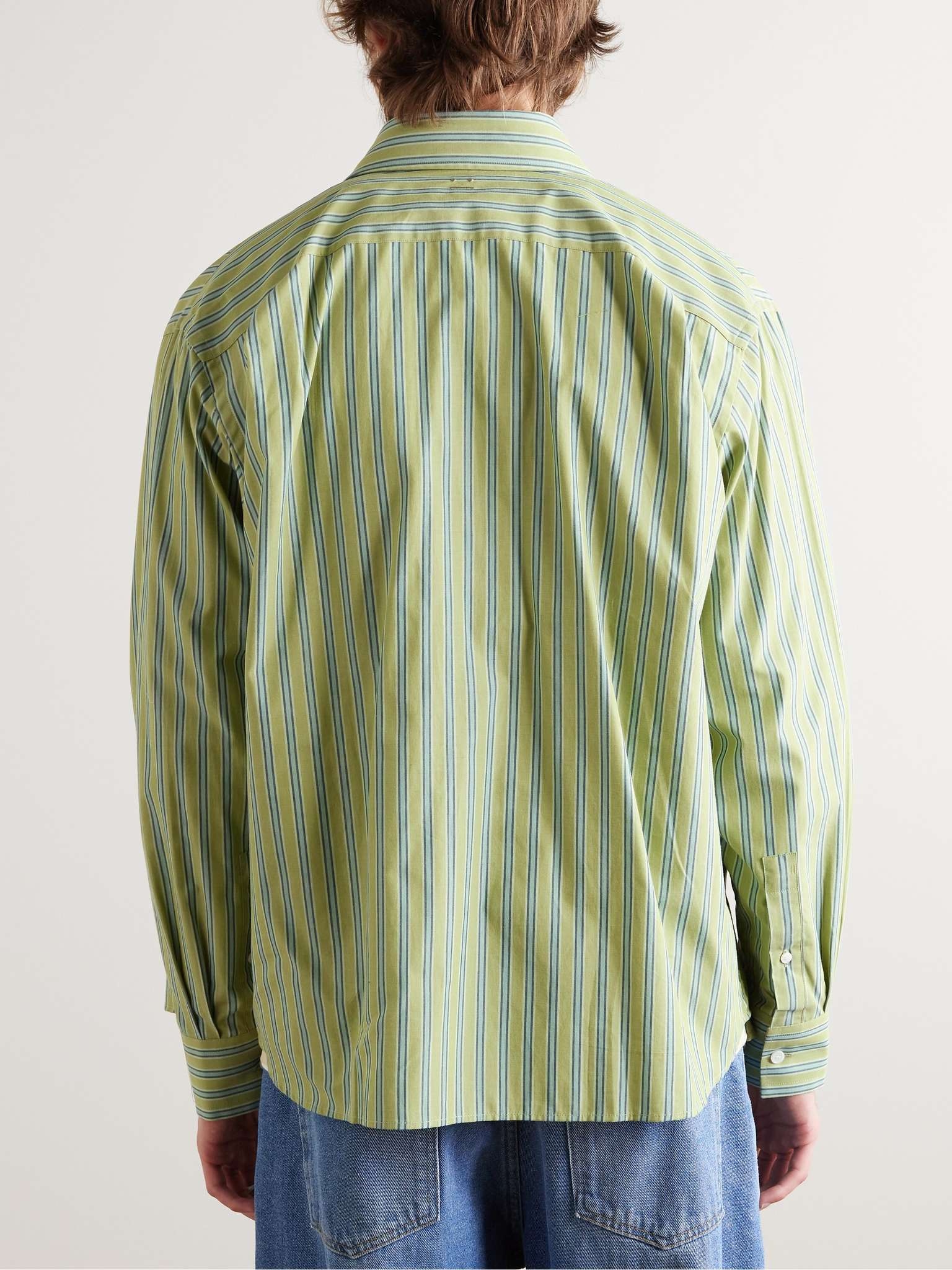 Logo-Appliquéd Striped Cotton Shirt - 3