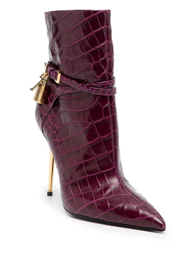 TOM FORD Padlock crocodile-embossed ankle boots outlook