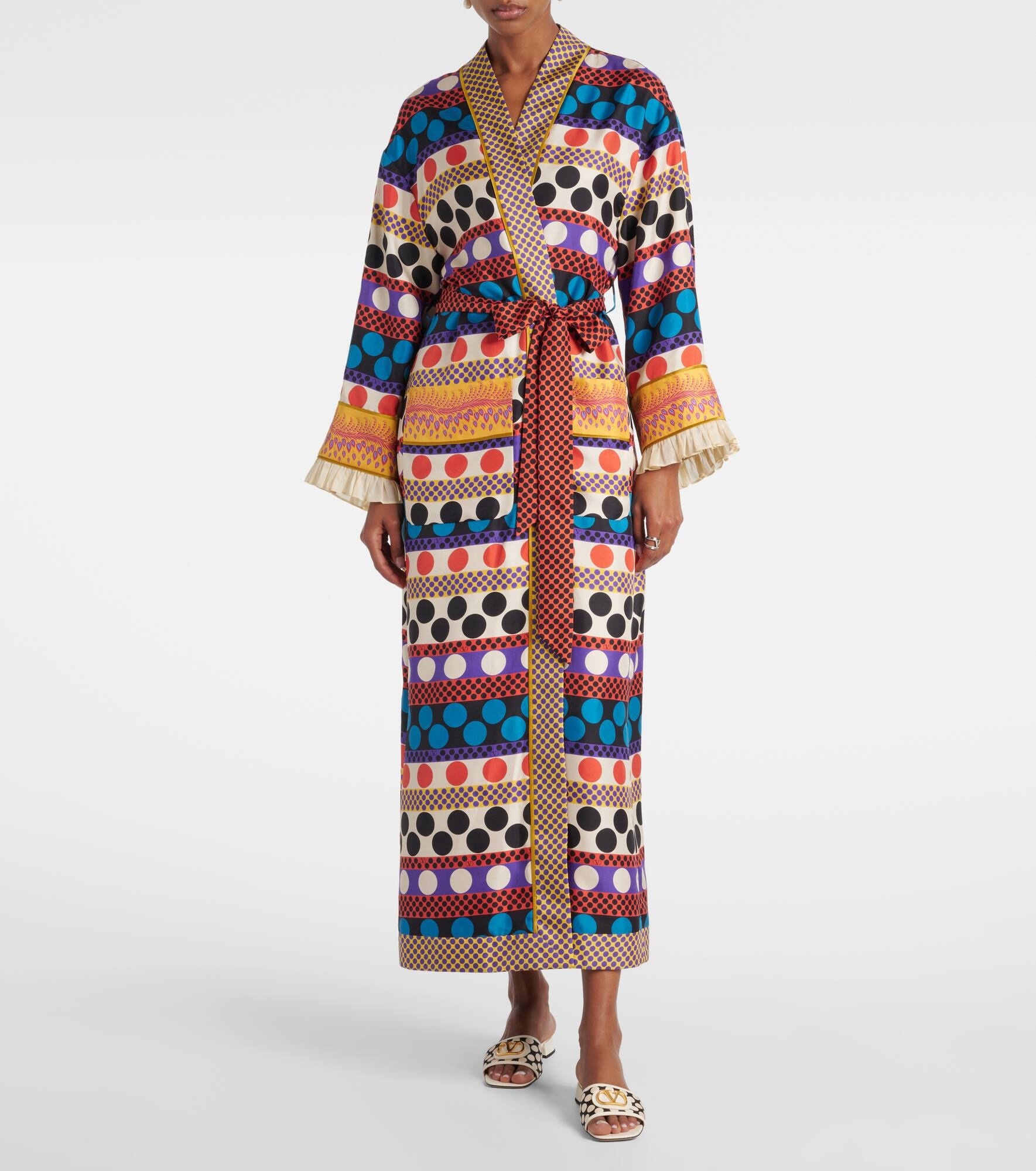 Polka-dot silk beach cover-up - 7