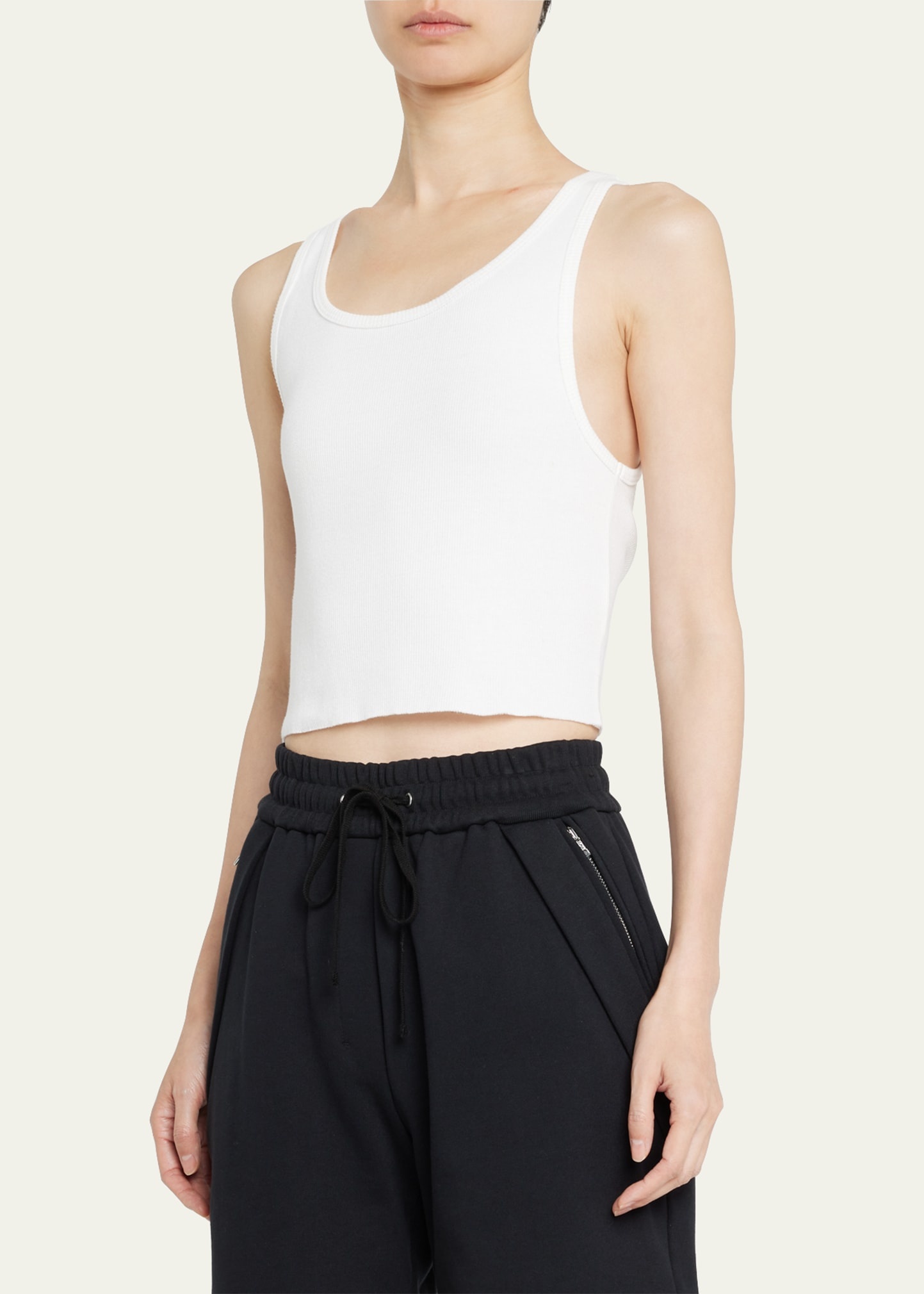 Cropped Scoop-Neck Tank Top - 4