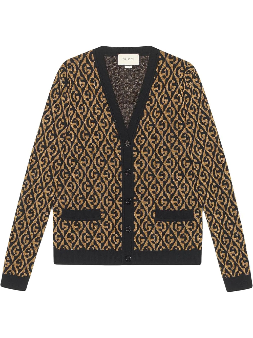 G rhombus lamé jacquard cardigan - 1