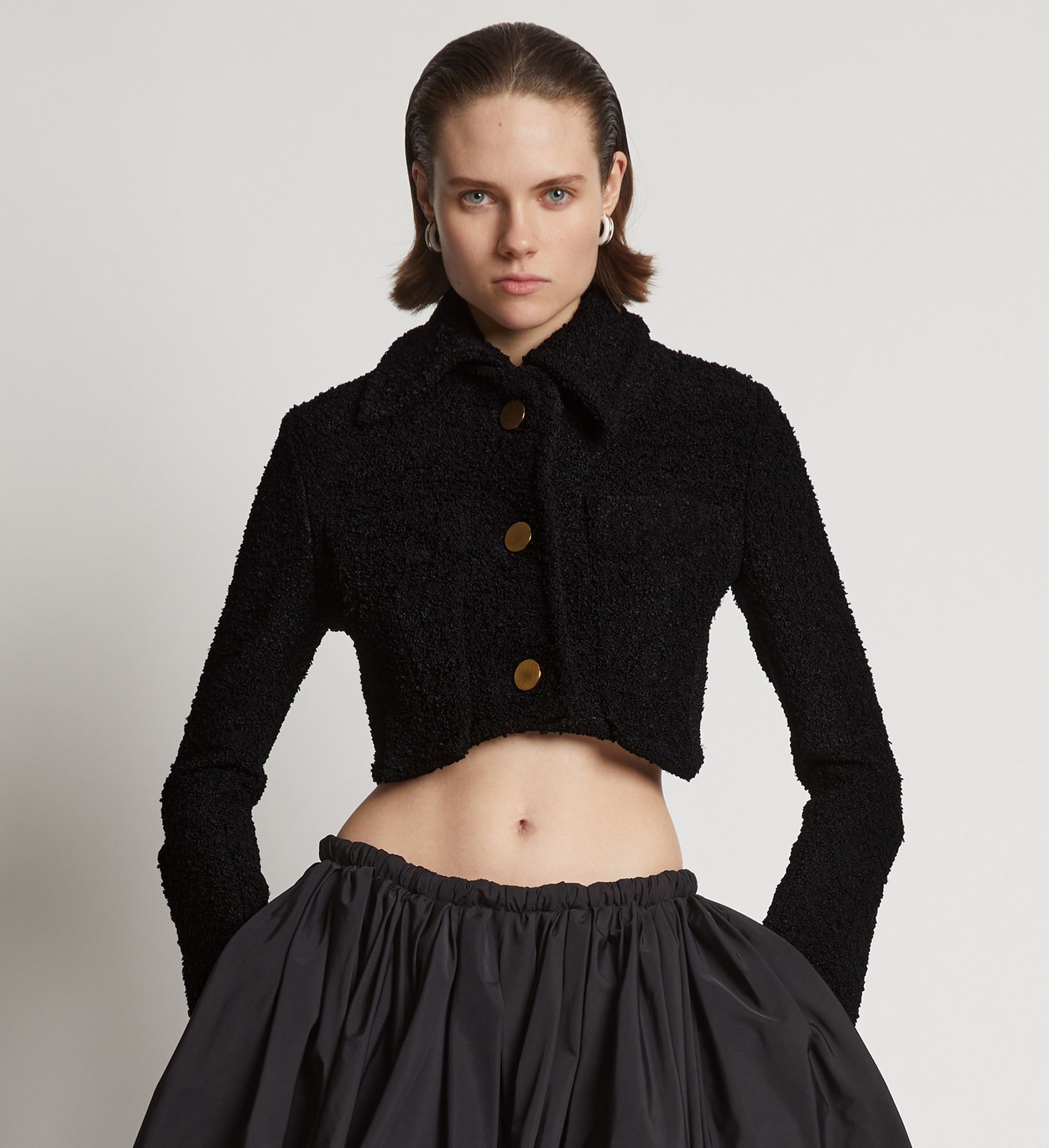 Stretch Boucle Crop Jacket - 2
