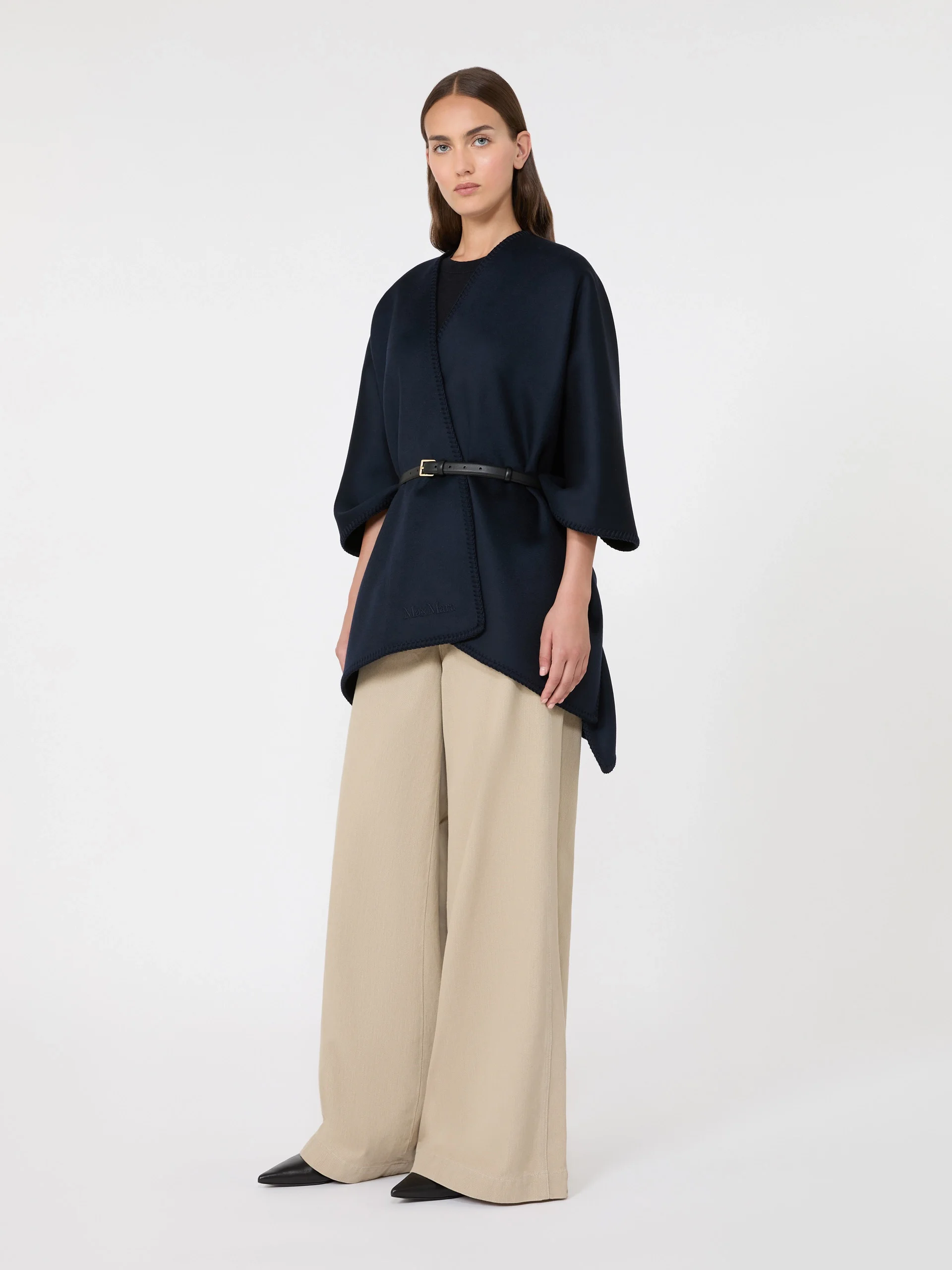 COLOMBA Double wool broadcloth cloak - MIDNIGHTBLUE - 1