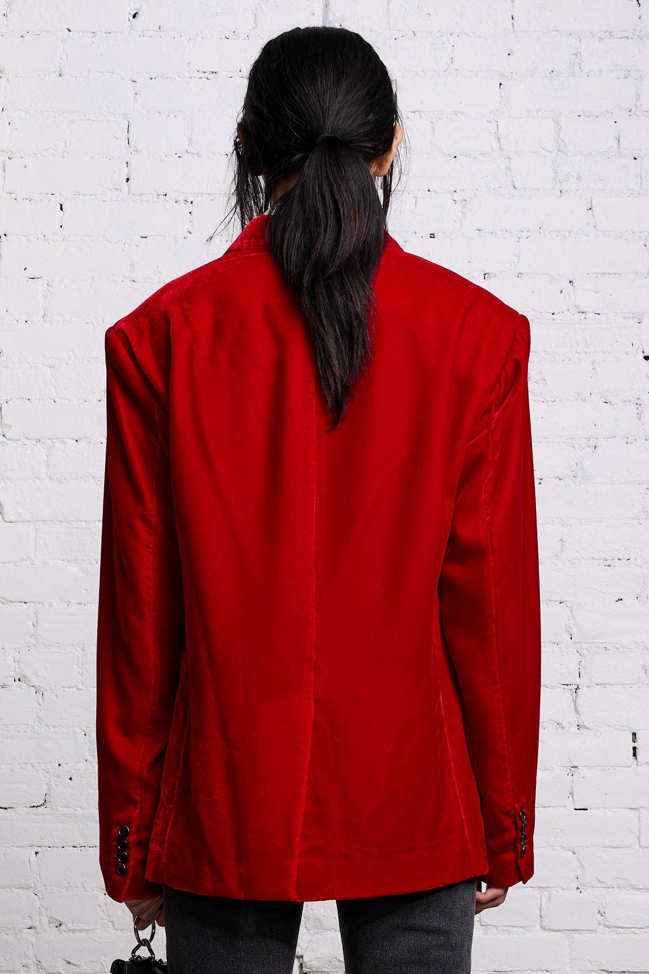 OVERSIZED RAGGED BLAZER - RED VELVET - 7