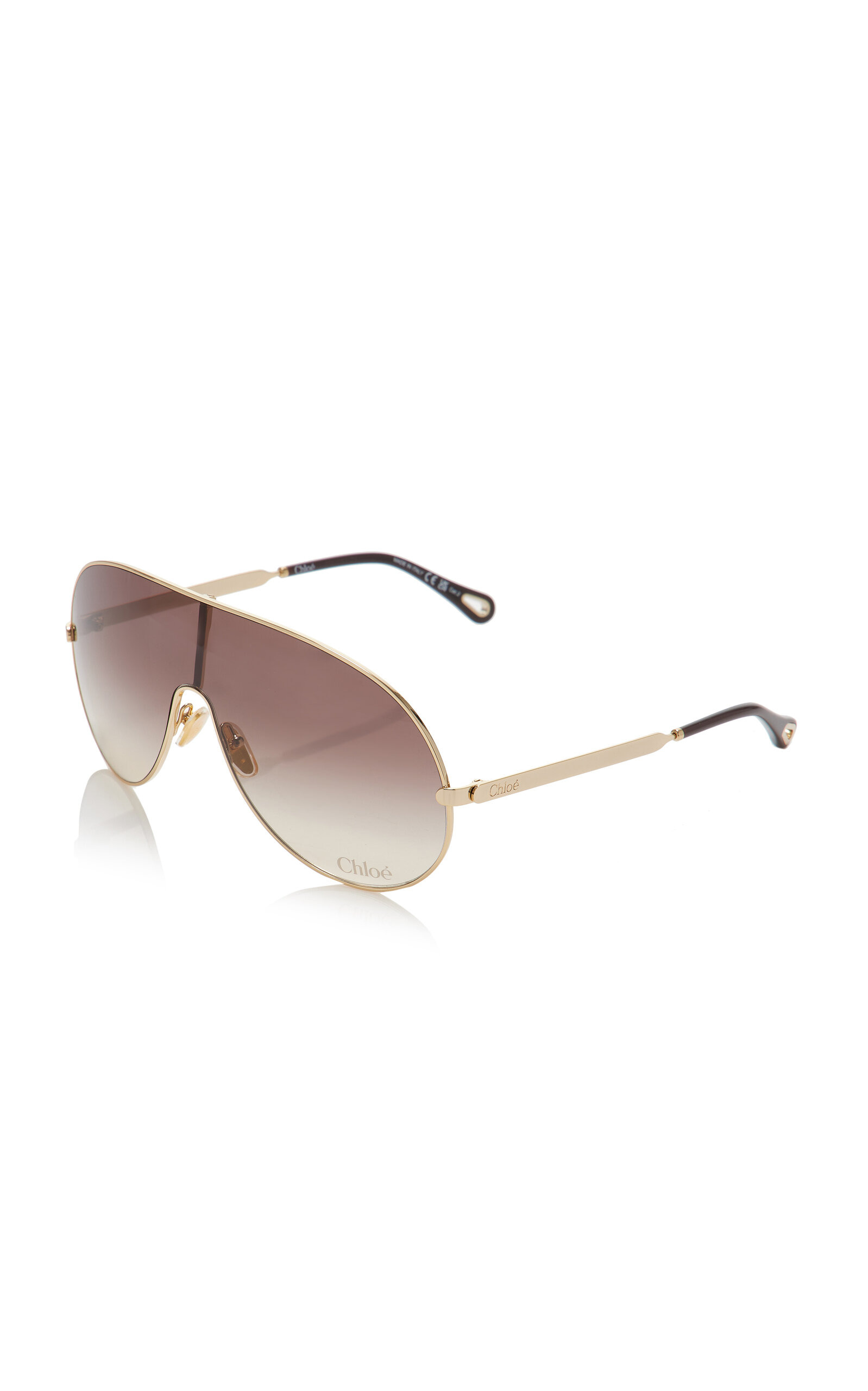 Aly Aviator Mask-Frame Metal Sunglasses brown - 4