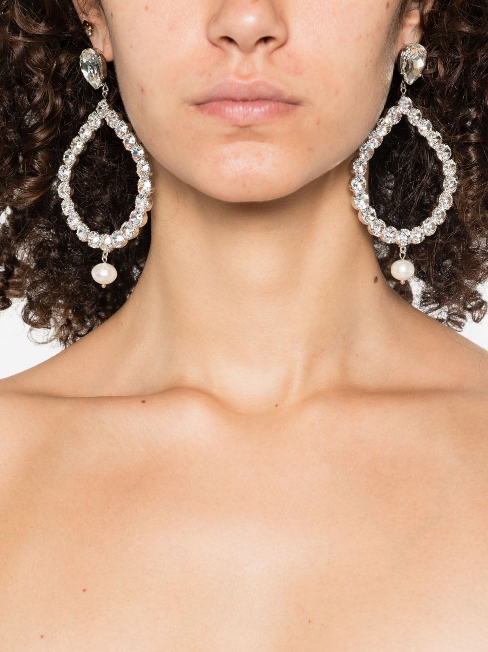 crystal-embellishment drop earrings - 2