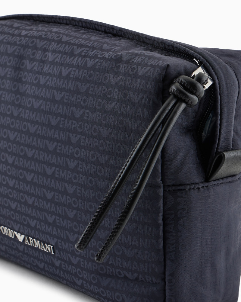 NYLON POUCH WITH JACQUARD ALL-OVER LOGO LETTERING 5