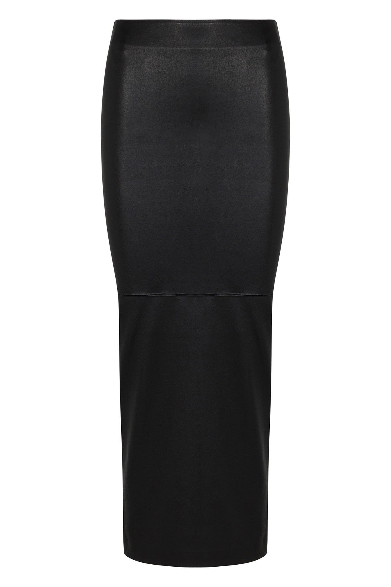 BLACK LEATHER MAXI TUBE SKIRT - 5