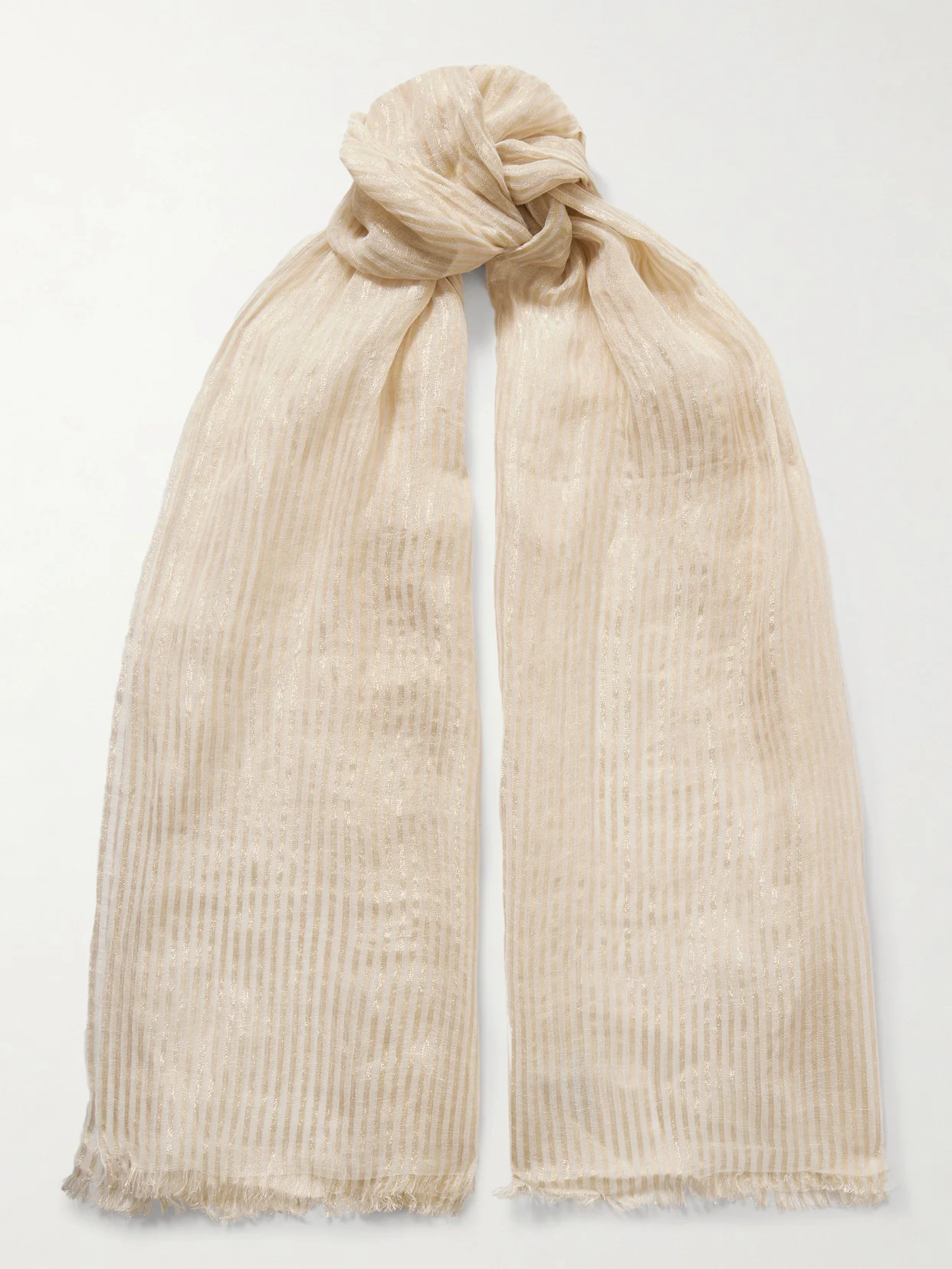 Metallic Linen-blend Jacquard Scarf - 1