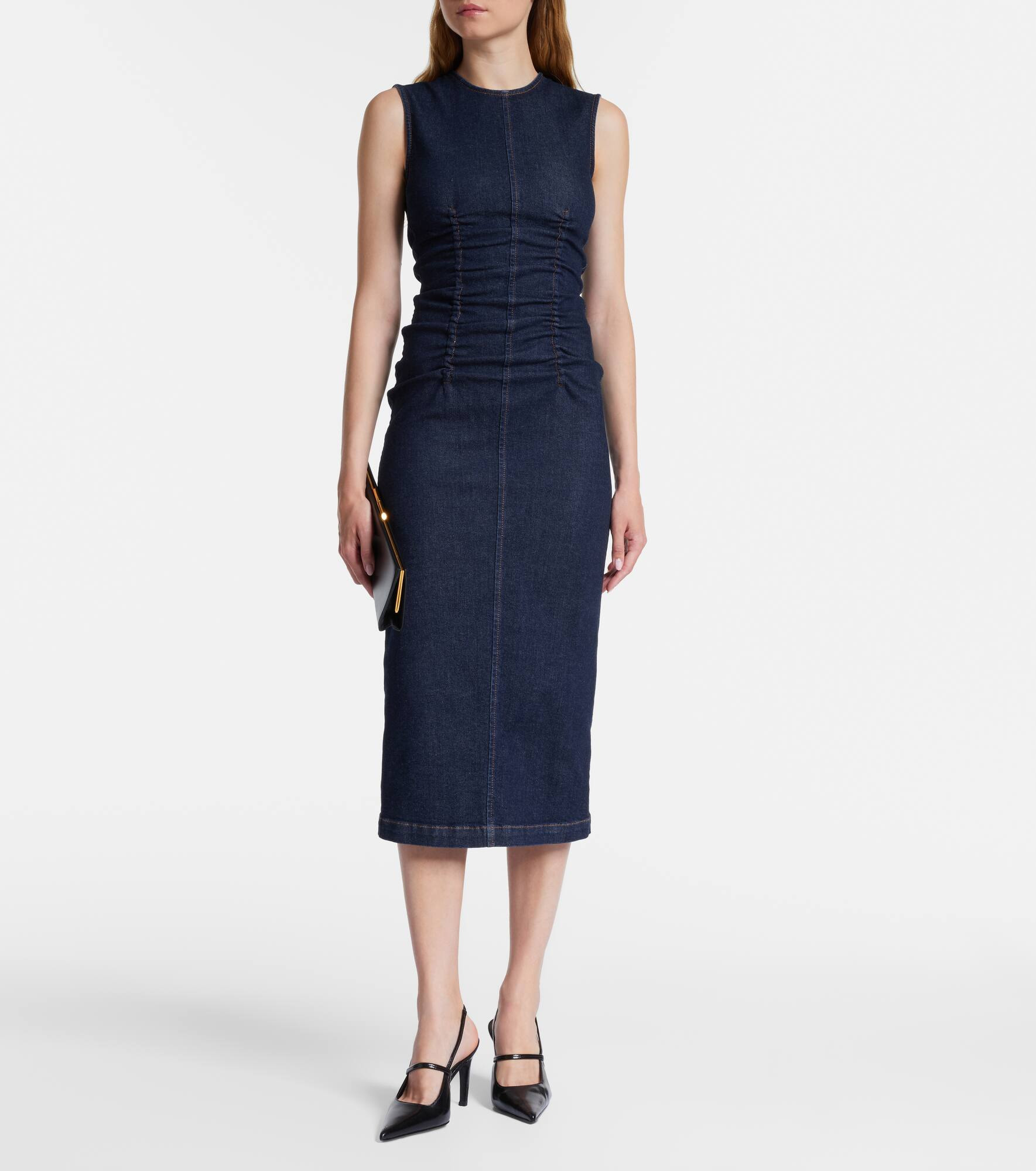 Voto ruched denim midi dress - 2