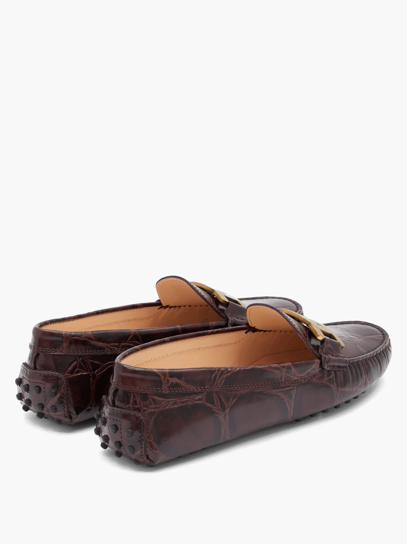 Kate gommino-sole crocodile-effect leather loafers - 4