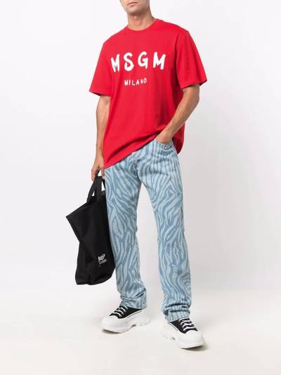 MSGM logo-print crew neck T-shirt outlook