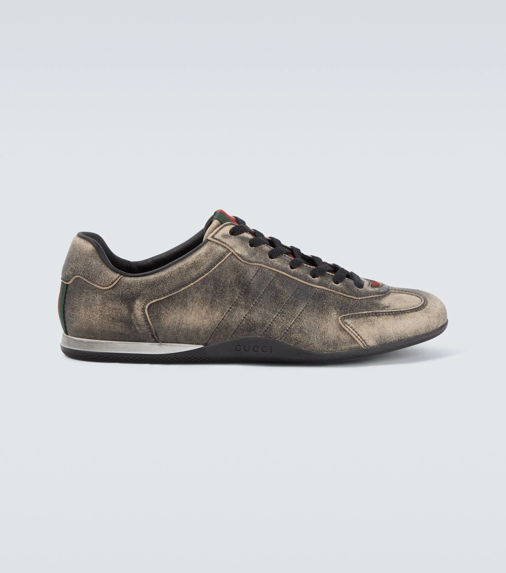 Gucci Shift Web Stripe leather sneakers - 1