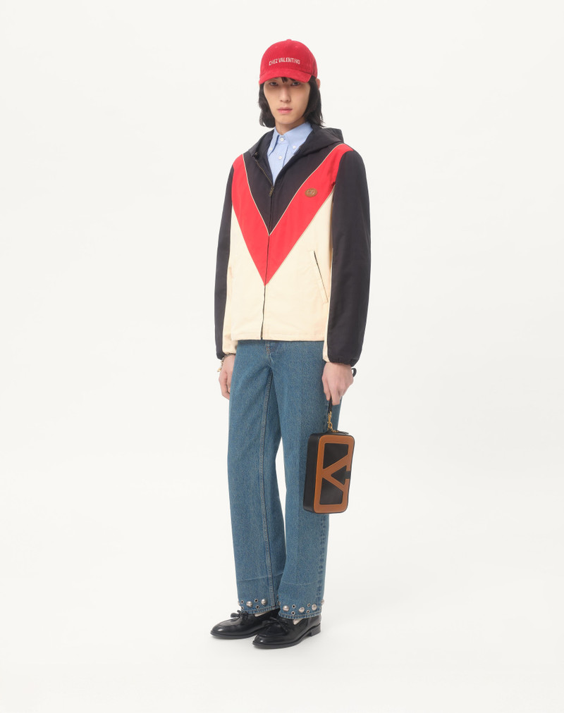 Valentino NYLON HOODED WINDBREAKER WITH VLOGO PATCH outlook