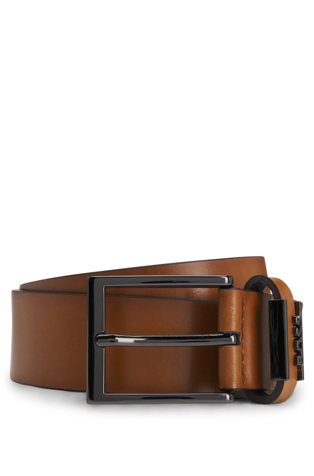 ITALIAN-LEATHER BELT WITH LOGO KEEPER - 1