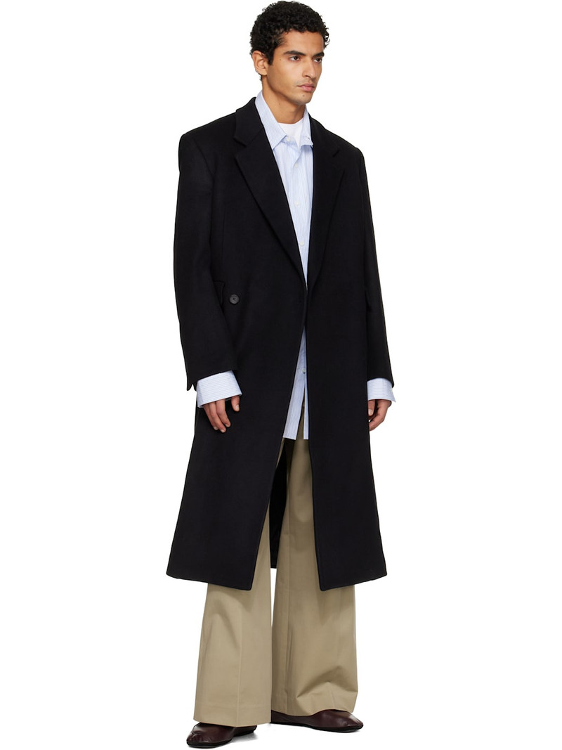 Tonywack Black Wool & Cashmere Tailored Wrap Coat outlook