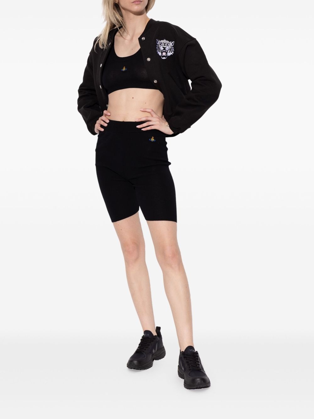 leather-panelled sneakers - 5