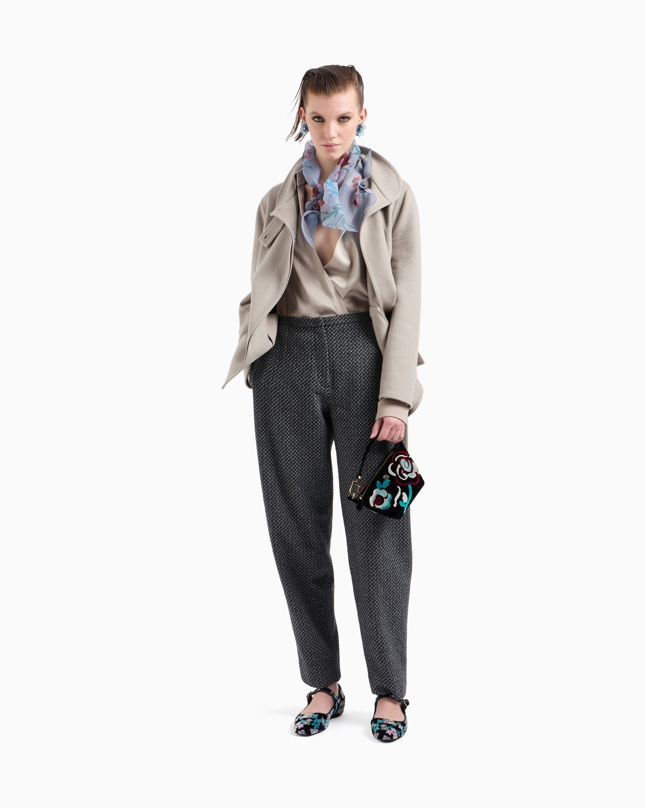 Single-breasted cashmere double cloth pea coat - 2
