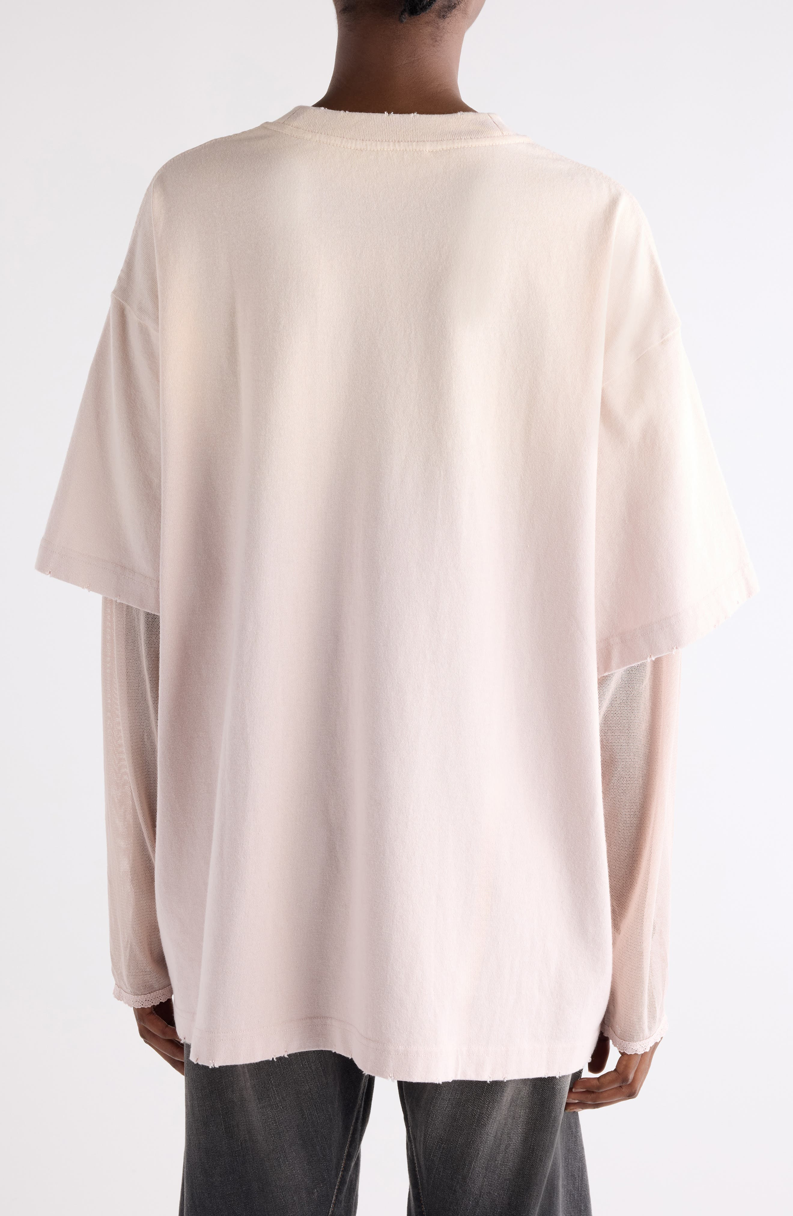 Acne Studios Edra Layered Long Sleeve Graphic T-Shirt in Violet Pink at Nordstrom - 2