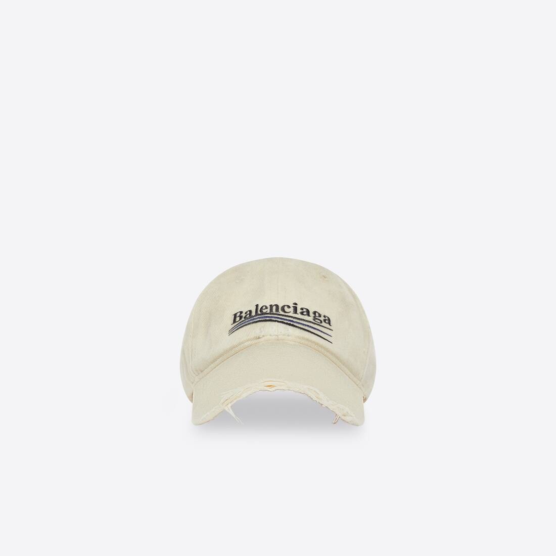 Men's Political Campaign Destroyed Cap in Beige - 1