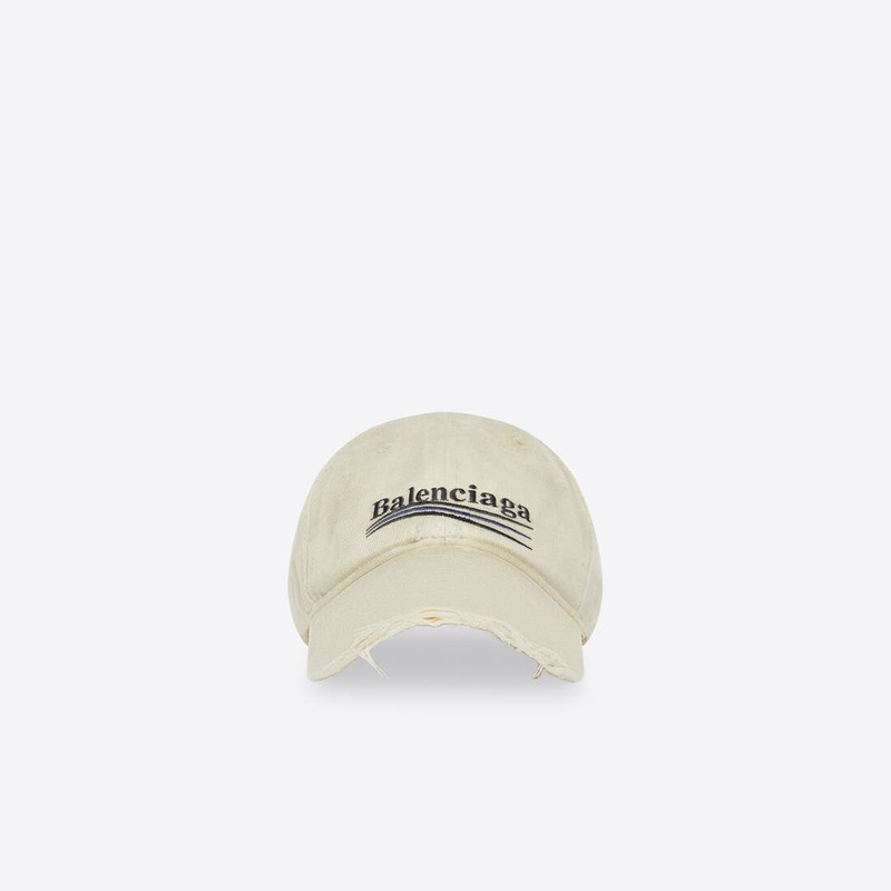 Men's Political Campaign Destroyed Cap in Beige 1