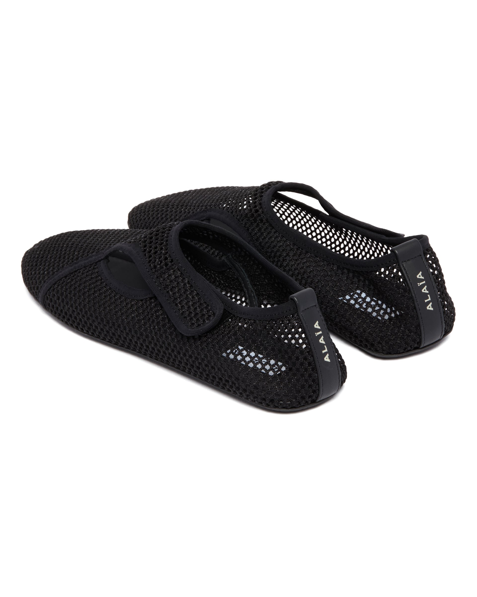 Black Mesh Slippers - 5