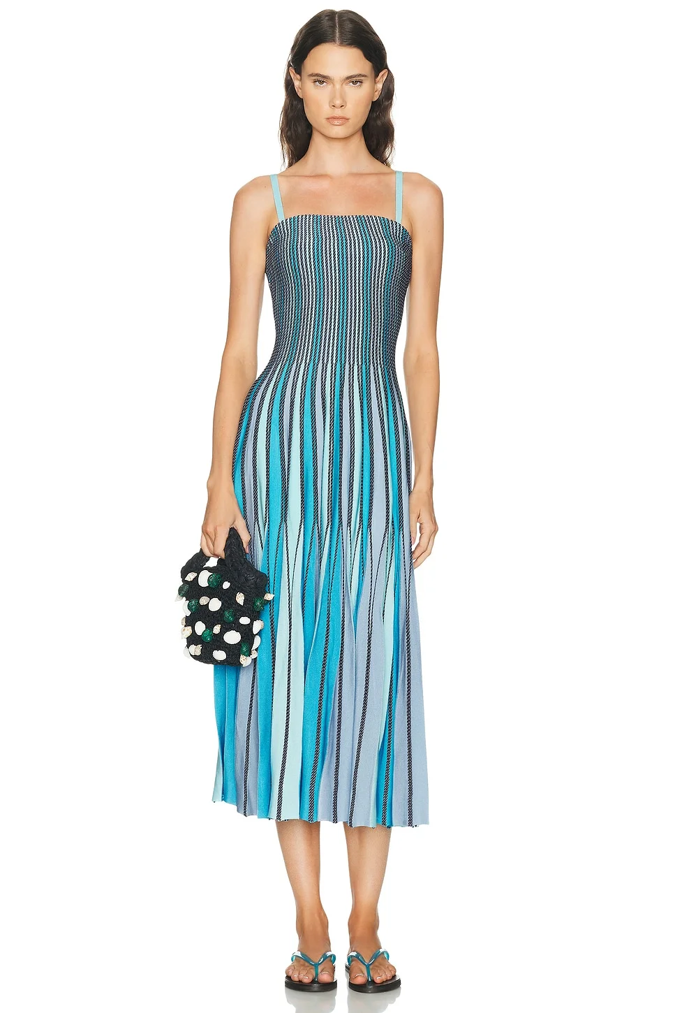 simkhai soleil midi dress Simkhai, Soleil striped midi dress, Women, Multicolor, US 12, Dresses, Materialmix