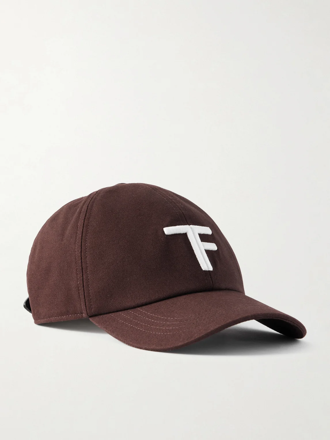 Leather-Trimmed Logo-Embroidered Cotton-Twill Baseball Cap - 1