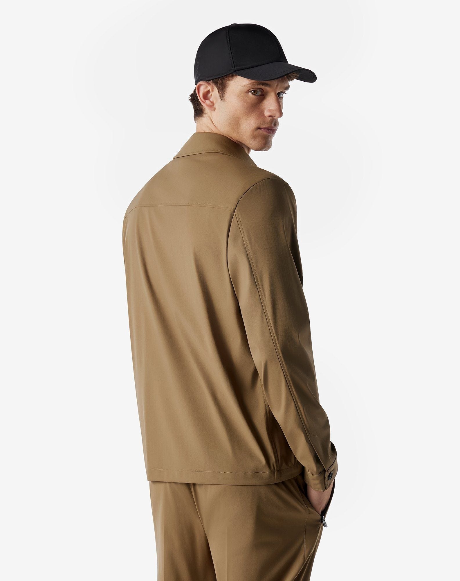 Beige technical wool overshirt - 3