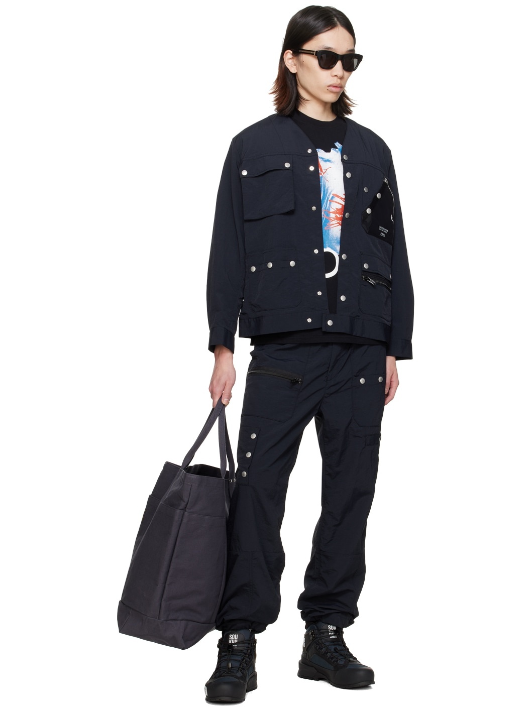 Black Press-Stud Jacket - 4