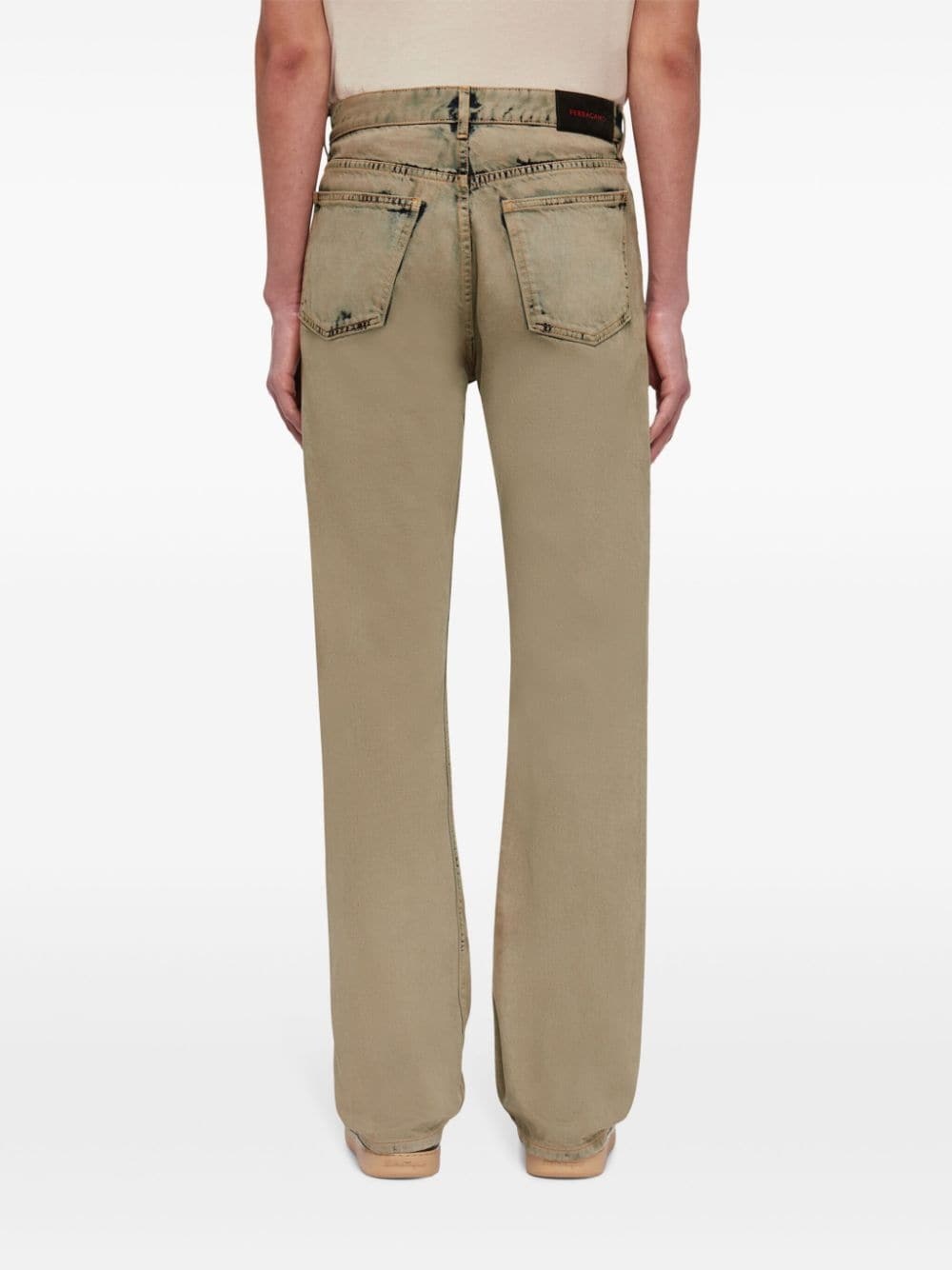 logo-patch cotton trousers - 4