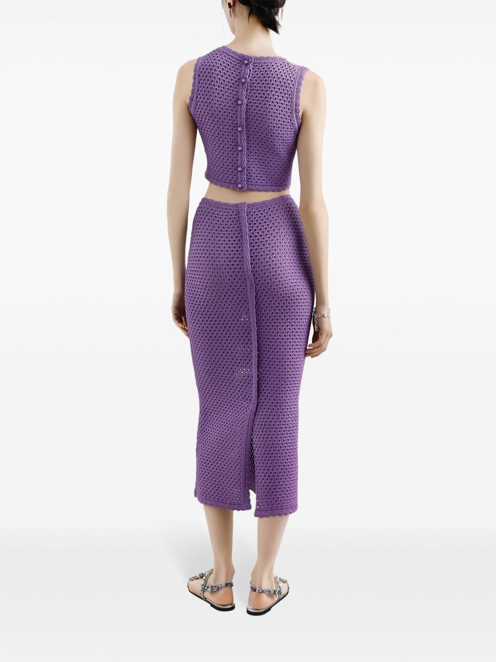 crochet-knit tank top - 3