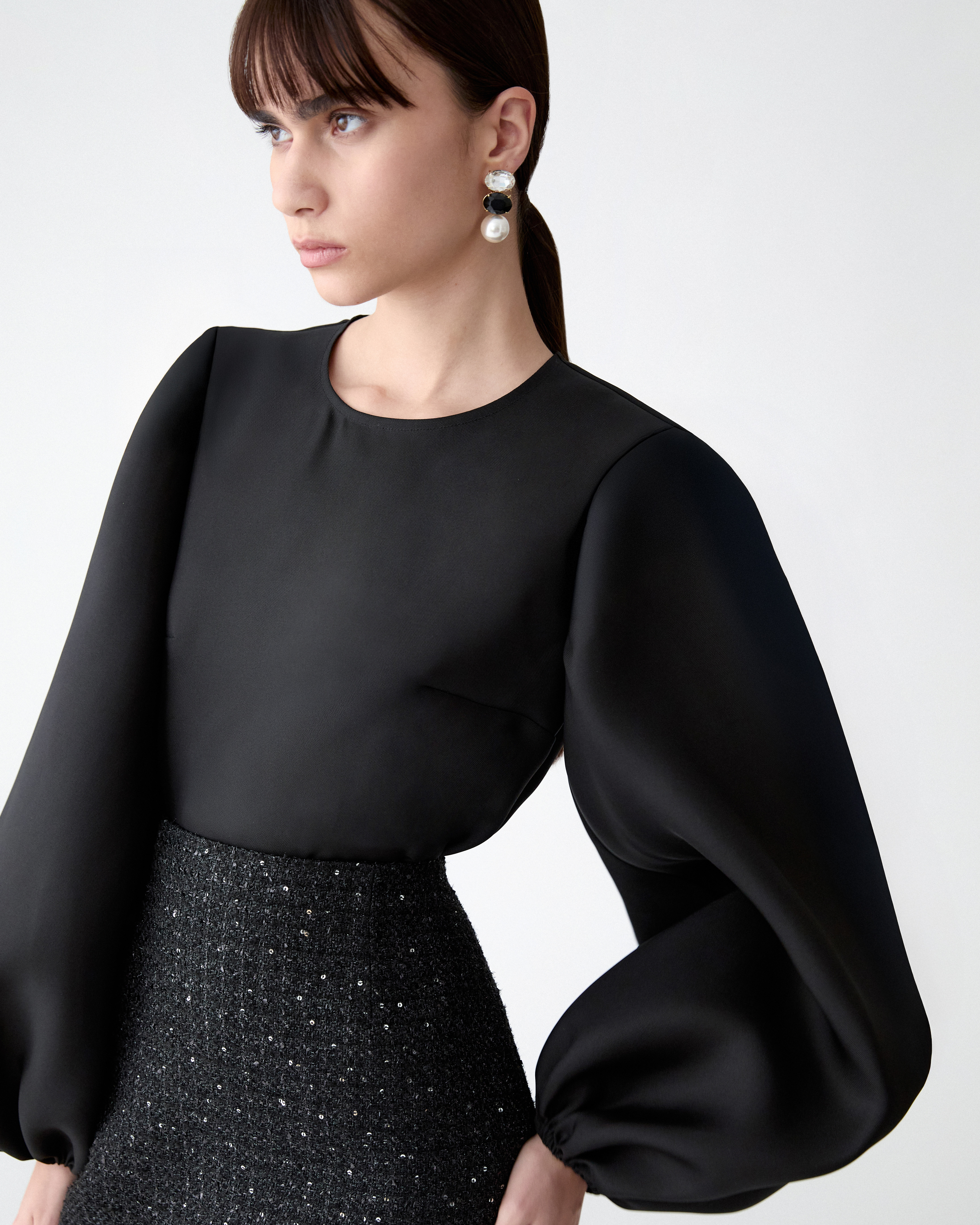 Puff-Sleeve Gazar Shirt - 4