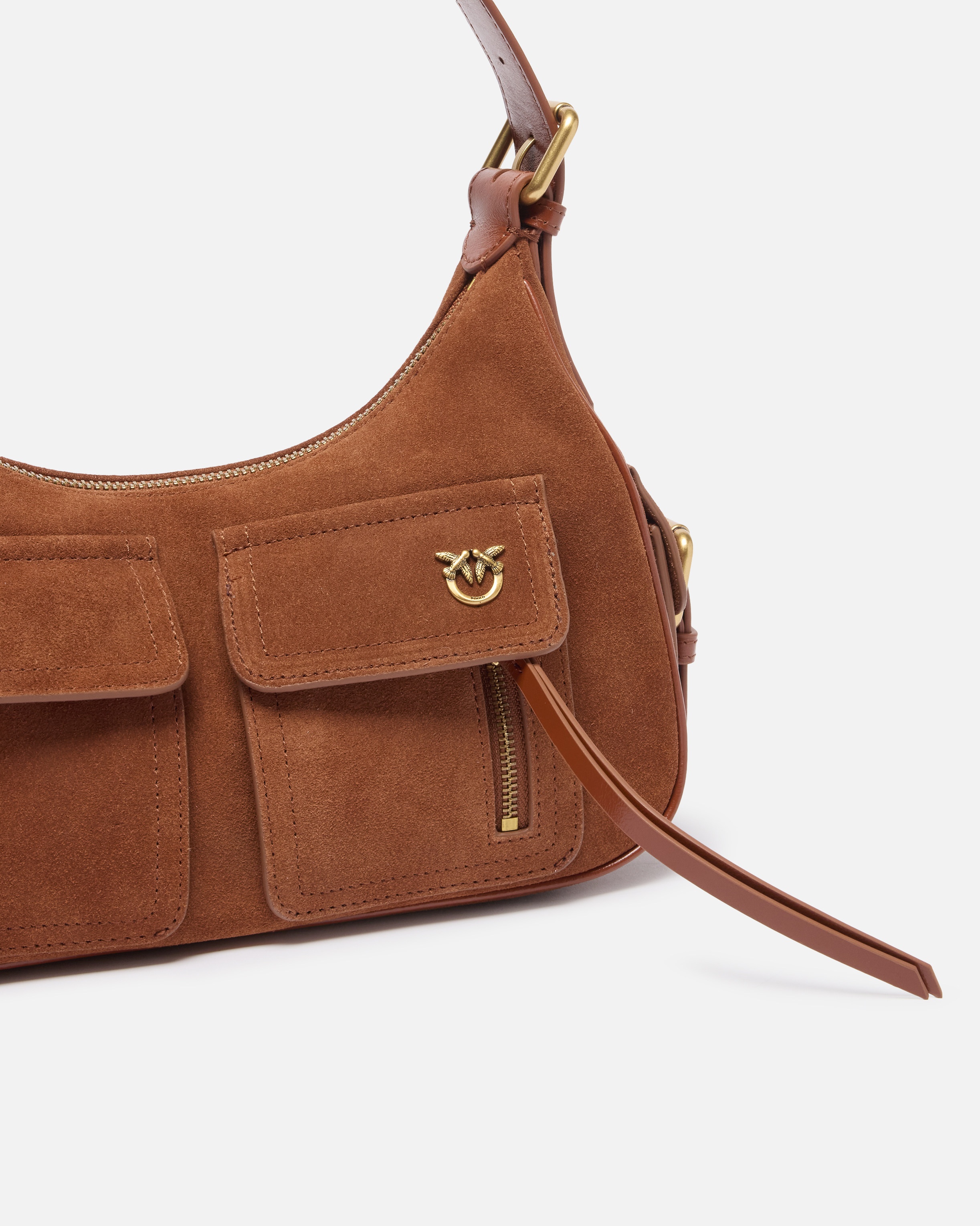 SUEDE CARGO SHOULDER BAG WITH POCKETS - 3