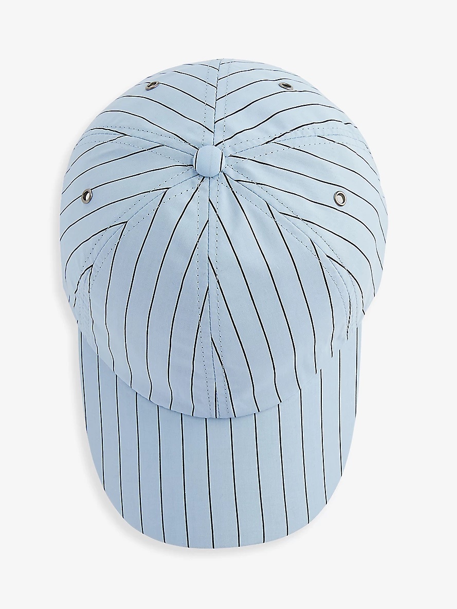 Striped six-panel cotton baseball cap - 2