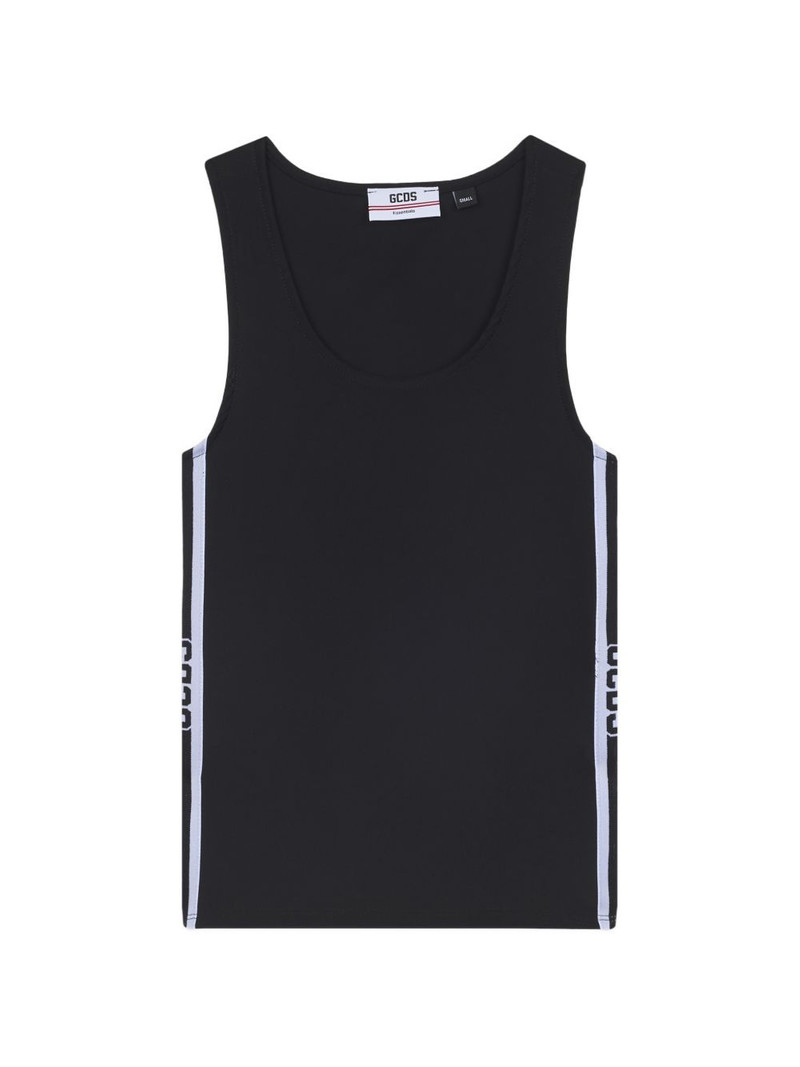 logo-print side-stripe tank top 1