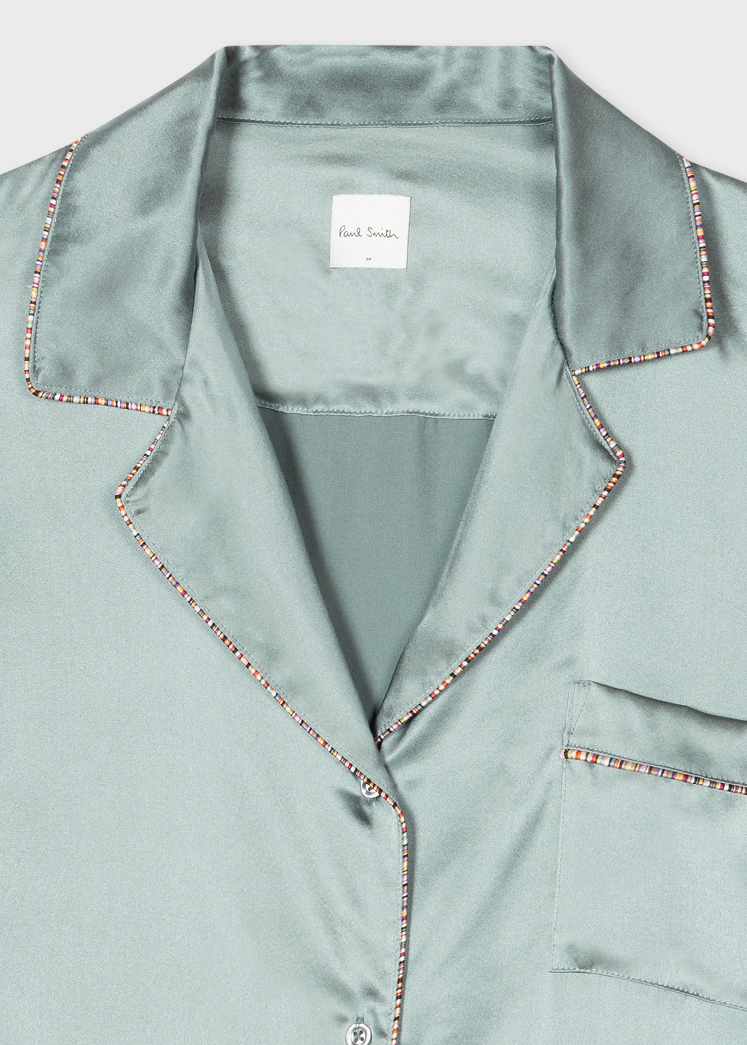 Satin Teal 'Signature Stripe' Pyjamas - 2