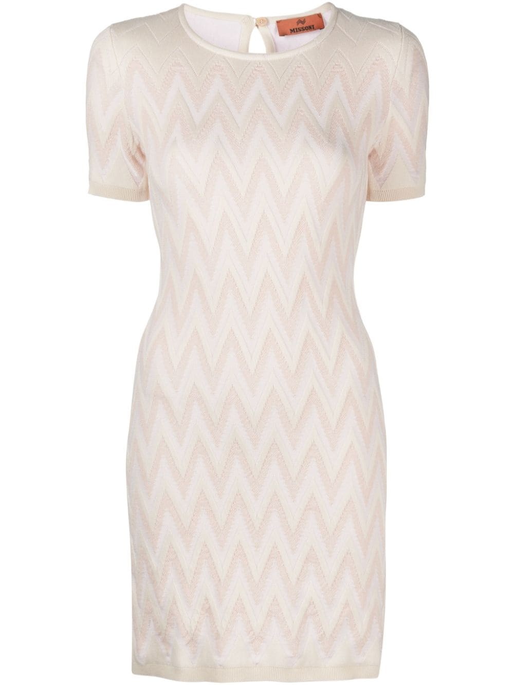 zigzag-pattern mini dress - 1