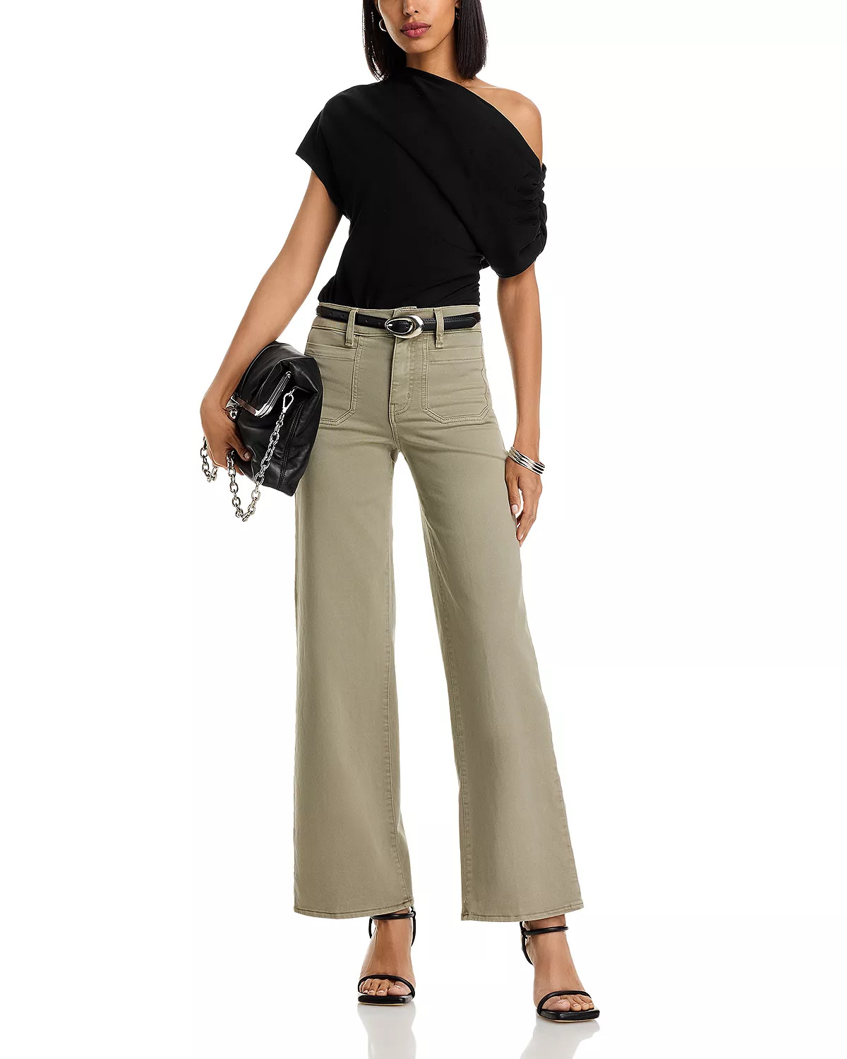Le Slim Palazzo Mode High Rise Jeans in Thyme - 2