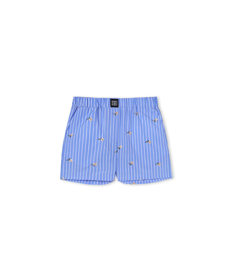 Tailored poplin cotton striped shorts 1