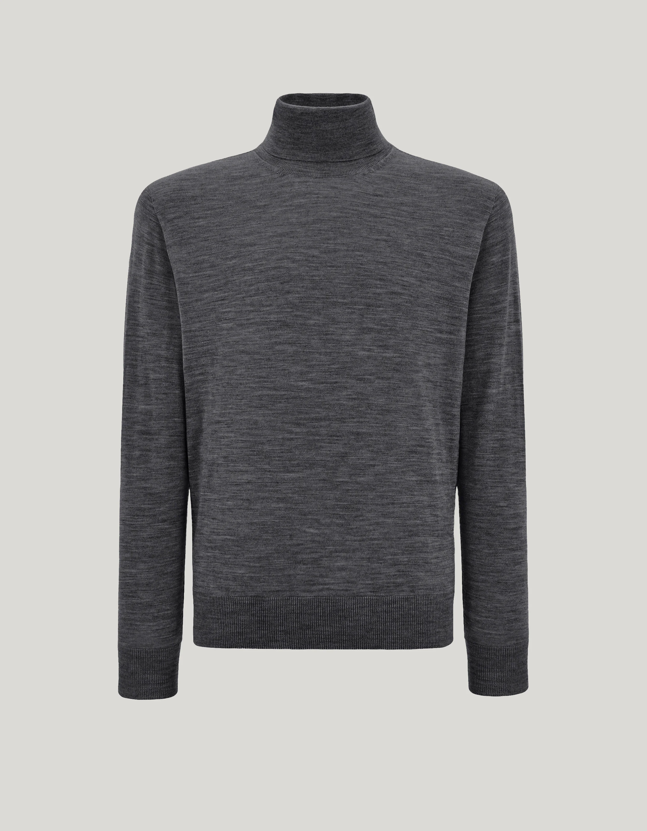 CANALI NUVOLA ANTHRACITE SEAMLESS MERINO WOOL TURTLENECK - 1