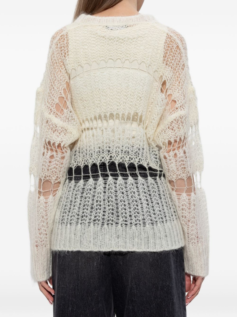 V-neck open knit sweater 4